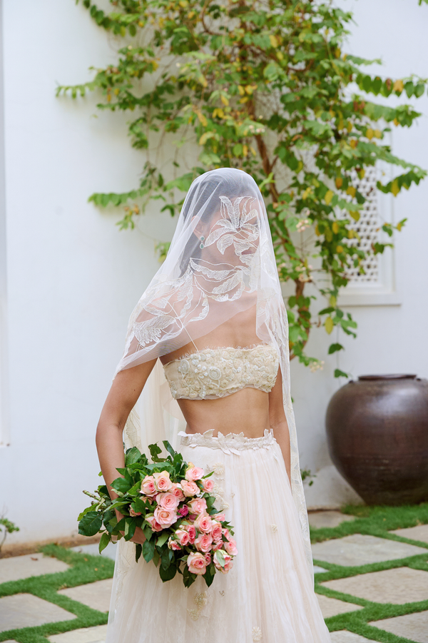 A white wedding lehenga