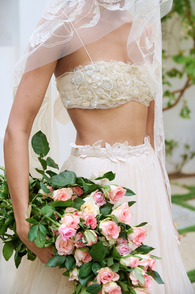 A white wedding lehenga