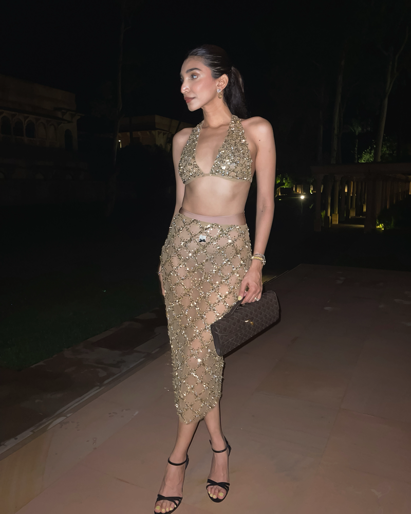 Juhi in the THE WALK OF SHAME CROP AND SKIRT