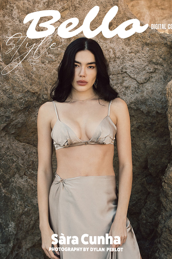 TAUPE SLINKY SILK BRALETTE AND SKIRT