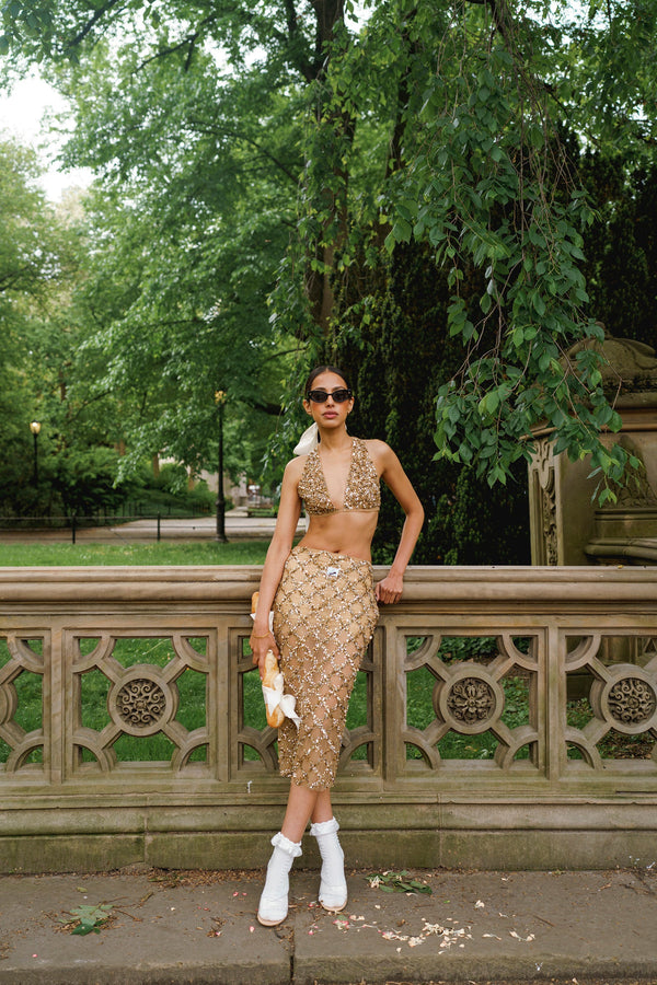 SHRADDHA IN THE WALK OF SHAME CROP AND SKIRT