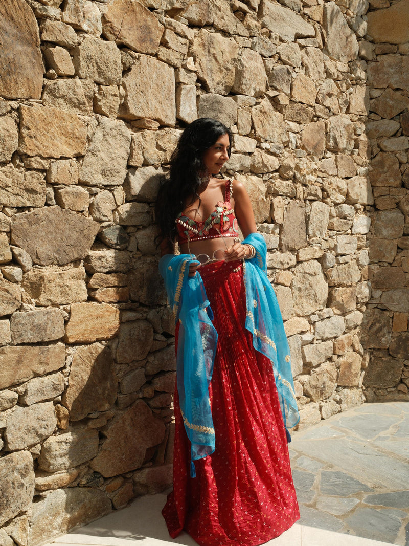 AVISHA IN THE SEASHELLS IN A MEADOW LEHENGA SET