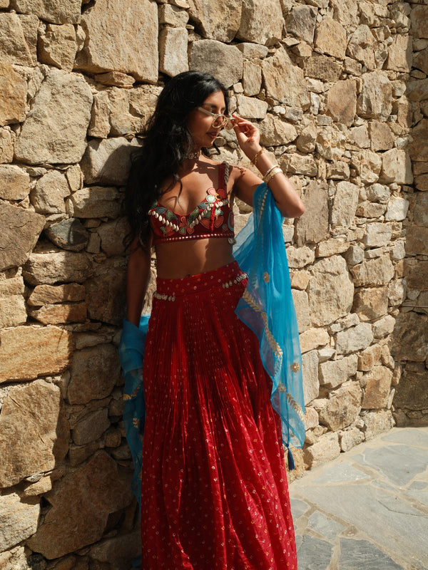 AVISHA IN THE SEASHELLS IN A MEADOW LEHENGA SET