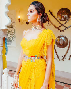 SHIBANI IN THE MANGO FLOUNCE SARI